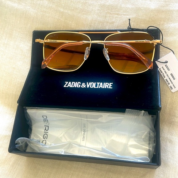 New With Tags Zadig & Voltaire Aviator Sunglasses - Picture 3 of 5